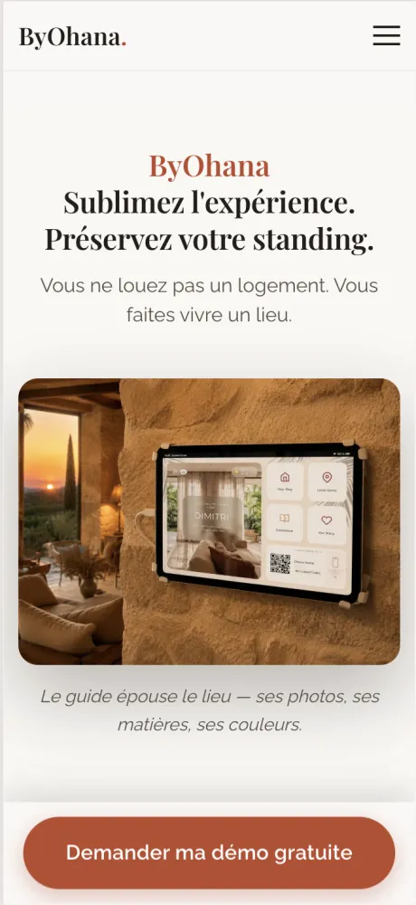 Site sur-mesure ByOhana — Conciergerie digitale
